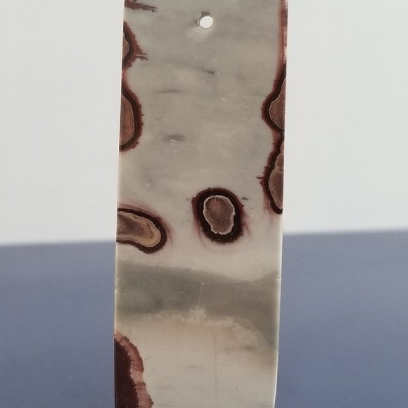 Red and Grey Chohua Jasper * Drilled Cabochon Pendant Stone * 57 x 21.5 x 7.5mm - Picture 11 of 12